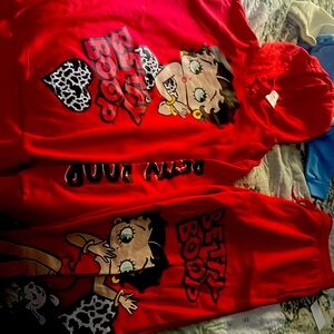 Red Betty boop sweat suit